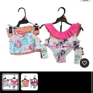 Disney Minnie Mouse & Little Mermaid Swimsuit Set - Pink & Orange 18M